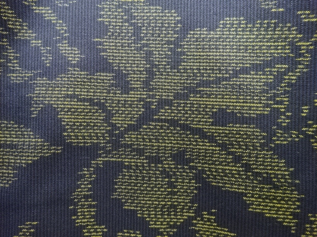 JAPANESE KIMONO / ANTIQUE FLOWER-WEAVING DORO OSHIMA TSUMUGI KIMONO